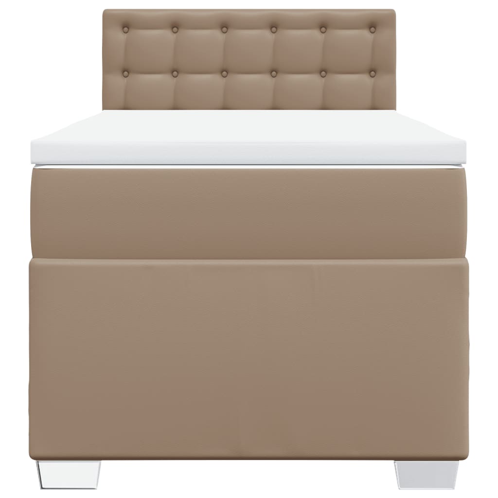 Boxspring met matras kunstleer cappuccinokleurig 90x200 cm – afbeelding 6