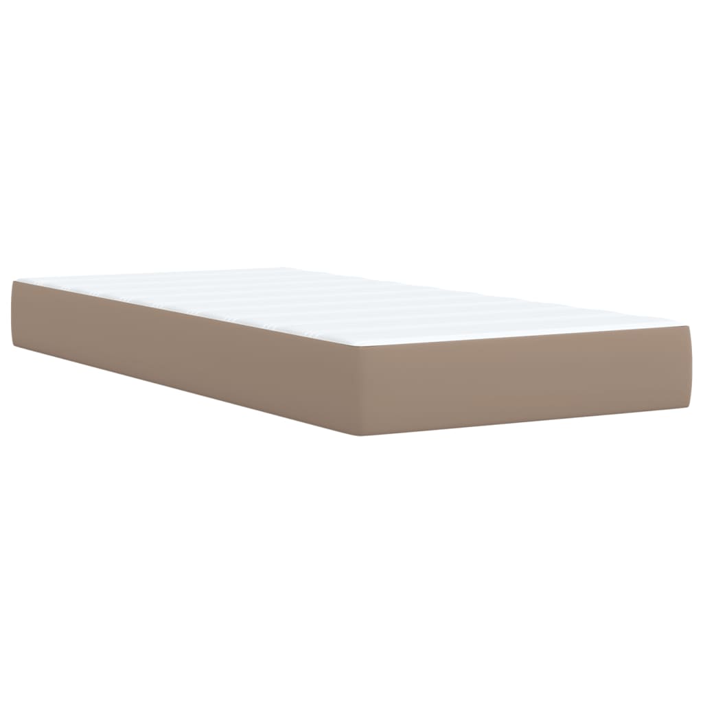 Boxspring met matras kunstleer cappuccinokleurig 90x200 cm – afbeelding 9
