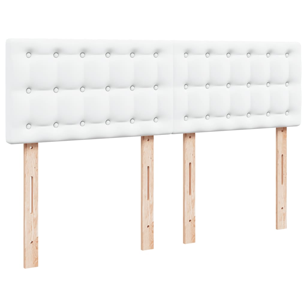 Boxspring met matras kunstleer wit 140x190 cm – afbeelding 7