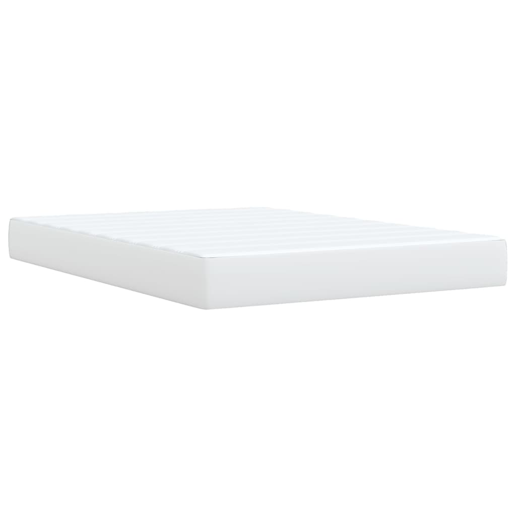 Boxspring met matras kunstleer wit 140x190 cm – afbeelding 9