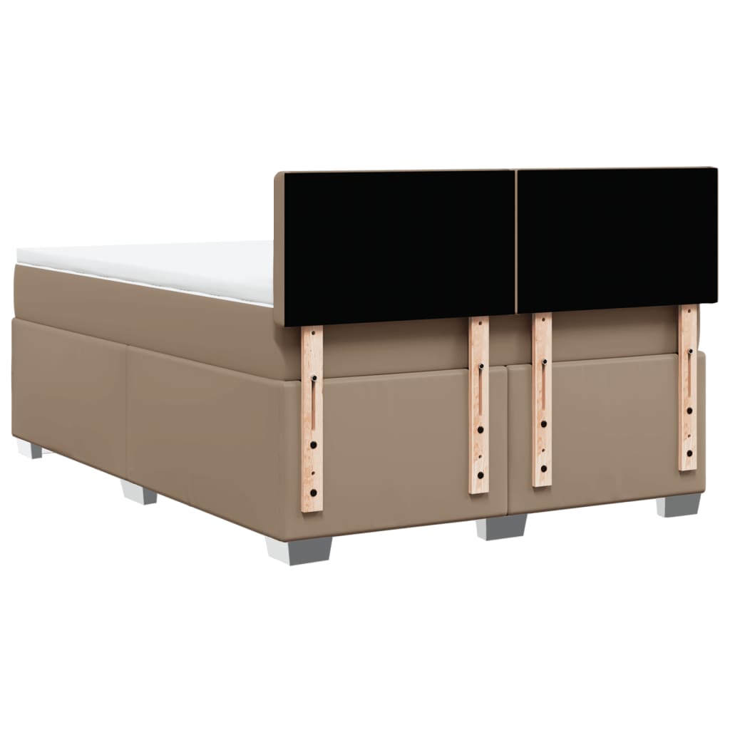 Boxspring met matras kunstleer cappuccinokleurig 140x200 cm – afbeelding 12