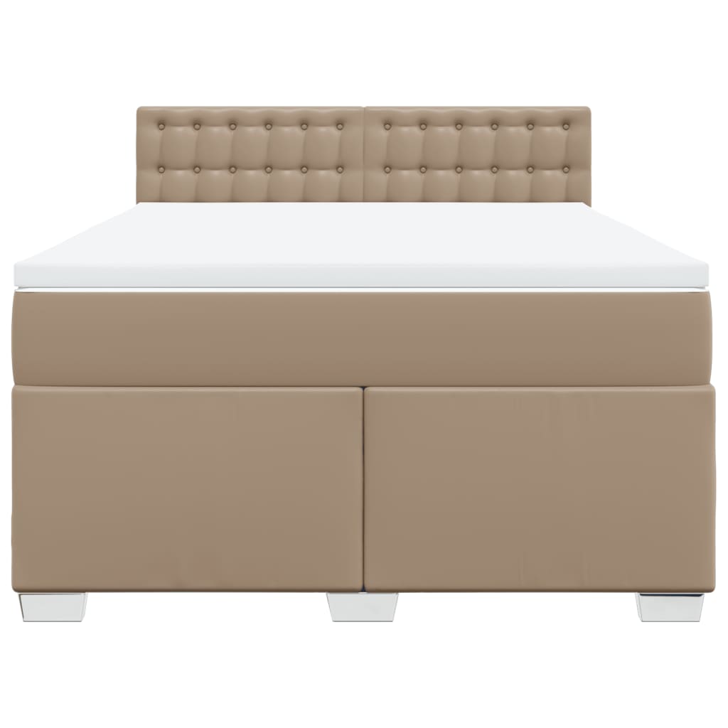 Boxspring met matras kunstleer cappuccinokleurig 140x200 cm – afbeelding 6