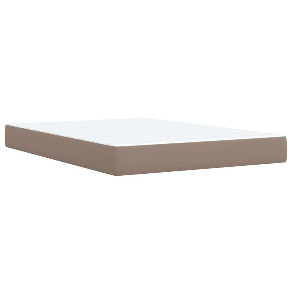 Boxspring met matras kunstleer cappuccinokleurig 140x200 cm – afbeelding 9