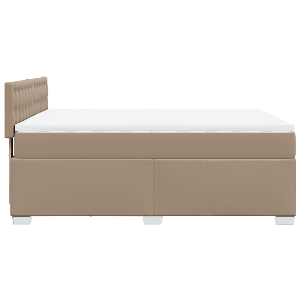Boxspring met matras kunstleer cappuccinokleurig 160x200 cm – afbeelding 11