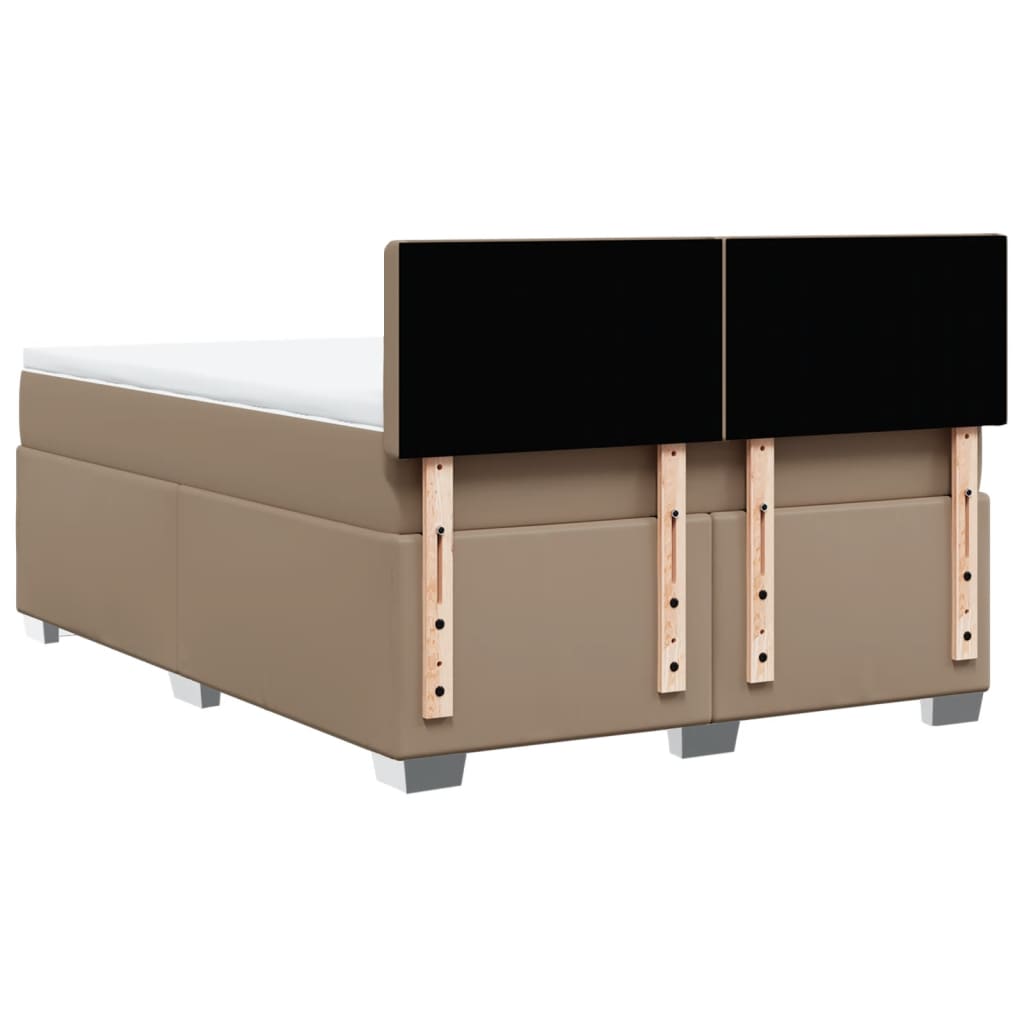 Boxspring met matras kunstleer cappuccinokleurig 160x200 cm – afbeelding 12