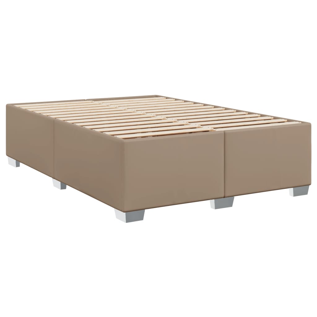 Boxspring met matras kunstleer cappuccinokleurig 160x200 cm – afbeelding 8
