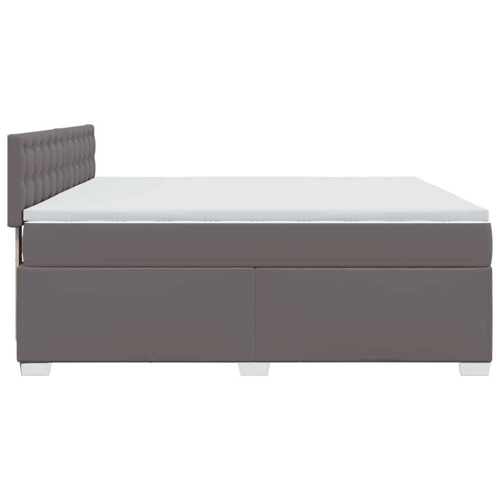 Boxspring met matras kunstleer grijs 180x200 cm – afbeelding 11