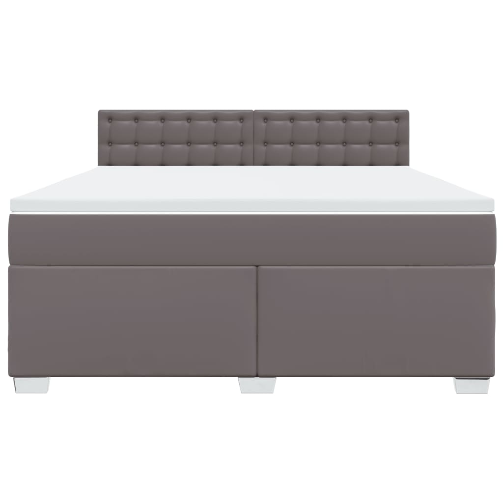 Boxspring met matras kunstleer grijs 180x200 cm – afbeelding 6