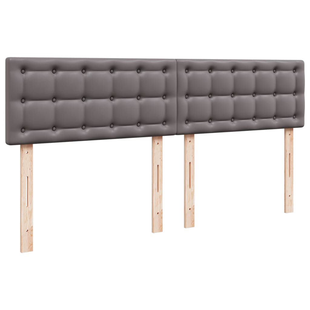Boxspring met matras kunstleer grijs 180x200 cm – afbeelding 7
