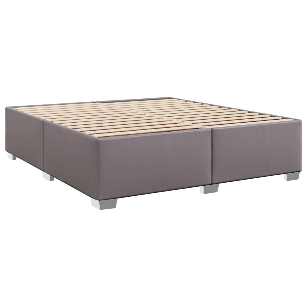 Boxspring met matras kunstleer grijs 180x200 cm – afbeelding 8