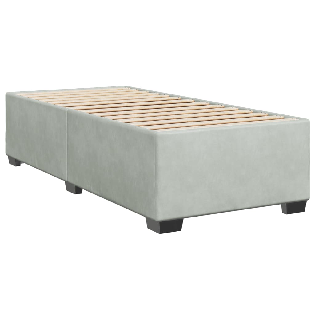 Boxspring met matras fluweel lichtgrijs 80x200 cm – afbeelding 10