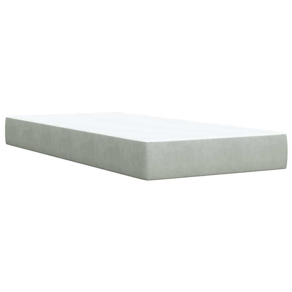 Boxspring met matras fluweel lichtgrijs 80x200 cm – afbeelding 12