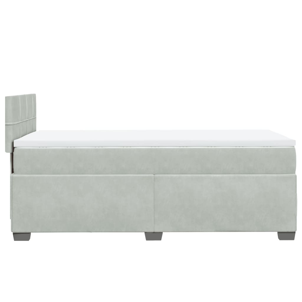 Boxspring met matras fluweel lichtgrijs 80x200 cm – afbeelding 7
