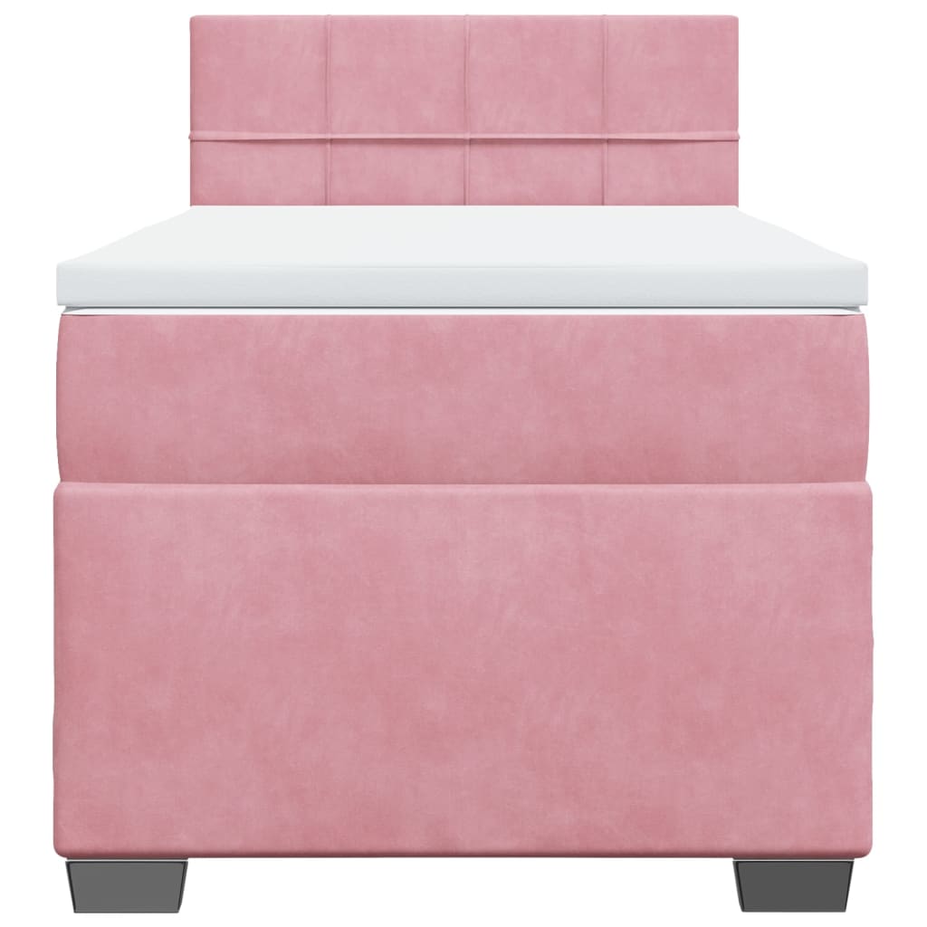 Boxspring met matras fluweel roze 80x200 cm – afbeelding 6