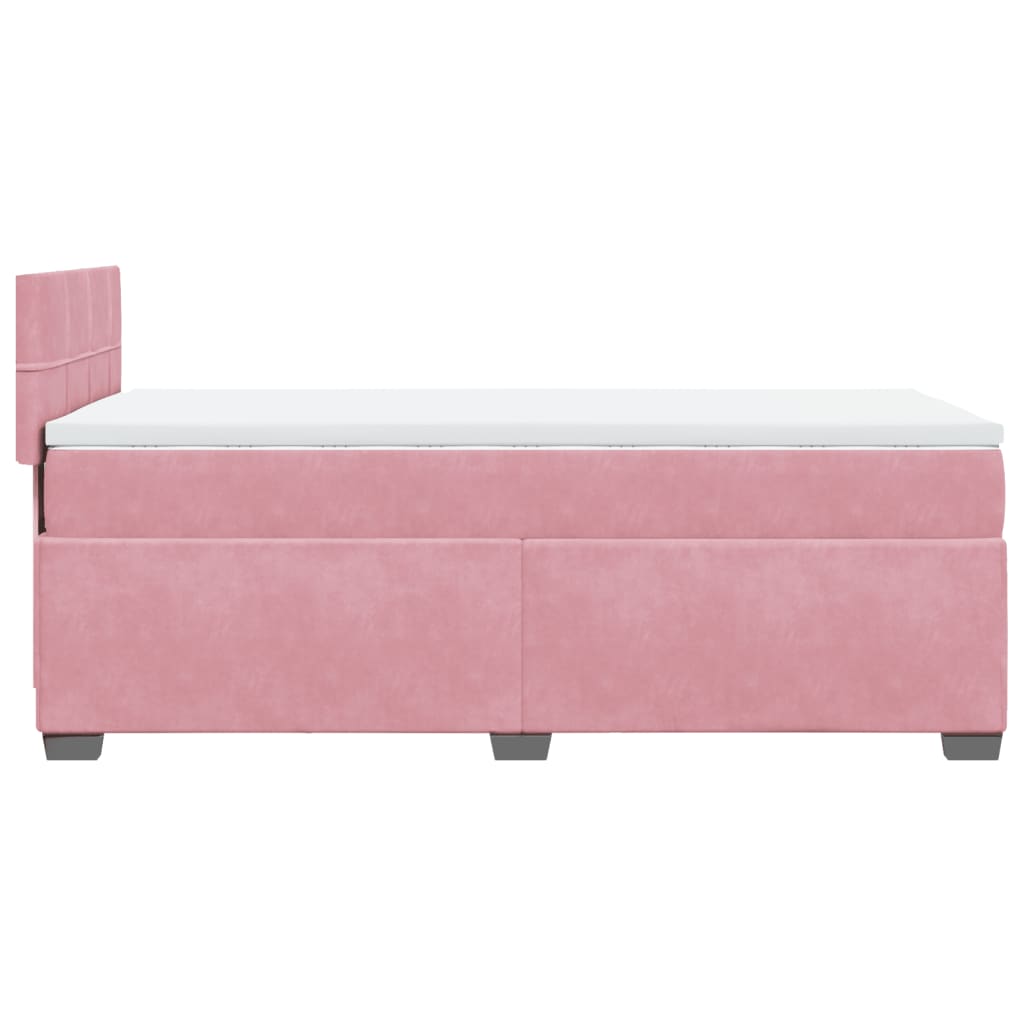 Boxspring met matras fluweel roze 80x200 cm – afbeelding 7