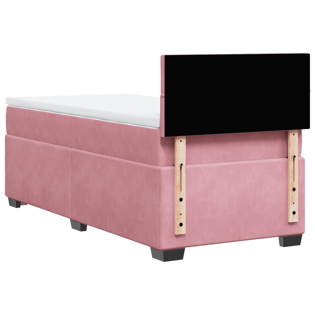 Boxspring met matras fluweel roze 80x200 cm – afbeelding 8