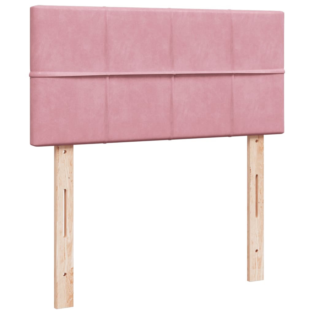 Boxspring met matras fluweel roze 80x200 cm – afbeelding 9