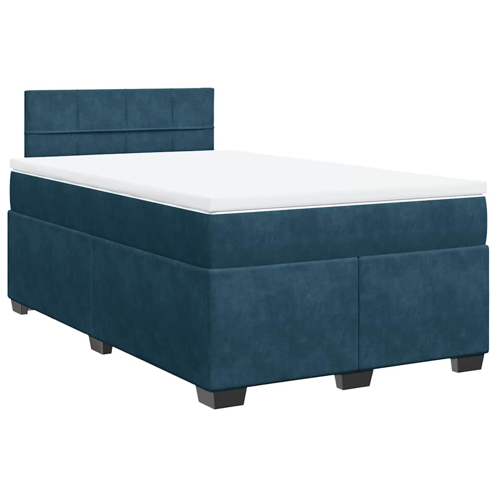 Boxspring met matras fluweel blauw 120x200 cm – afbeelding 3