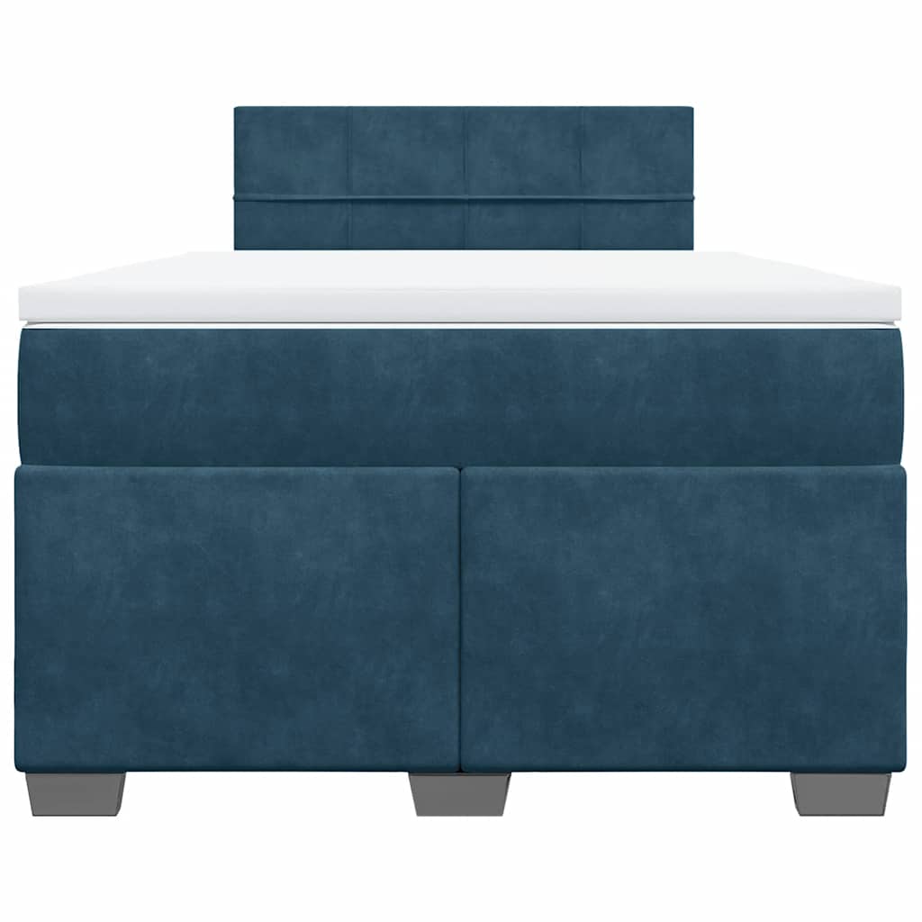 Boxspring met matras fluweel blauw 120x200 cm – afbeelding 6