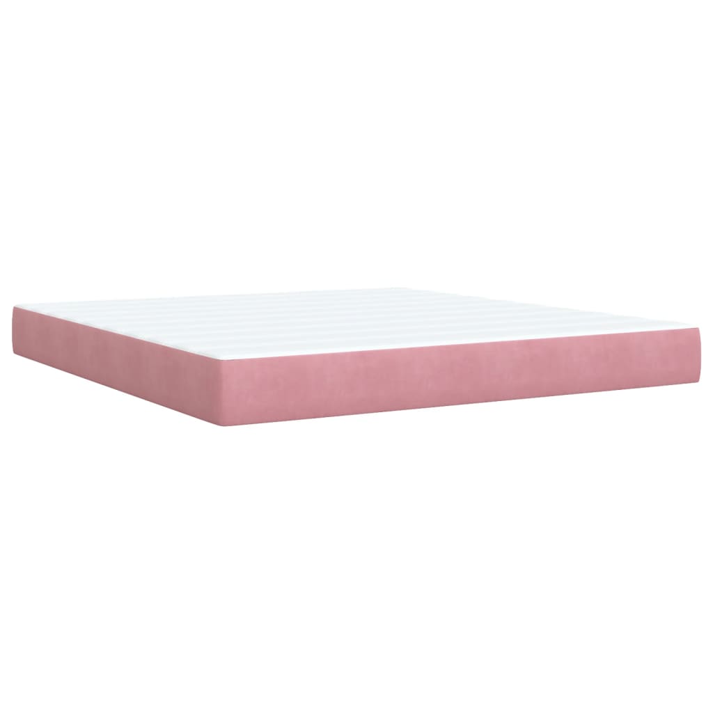 Boxspring met matras fluweel roze 180x200 cm – afbeelding 12
