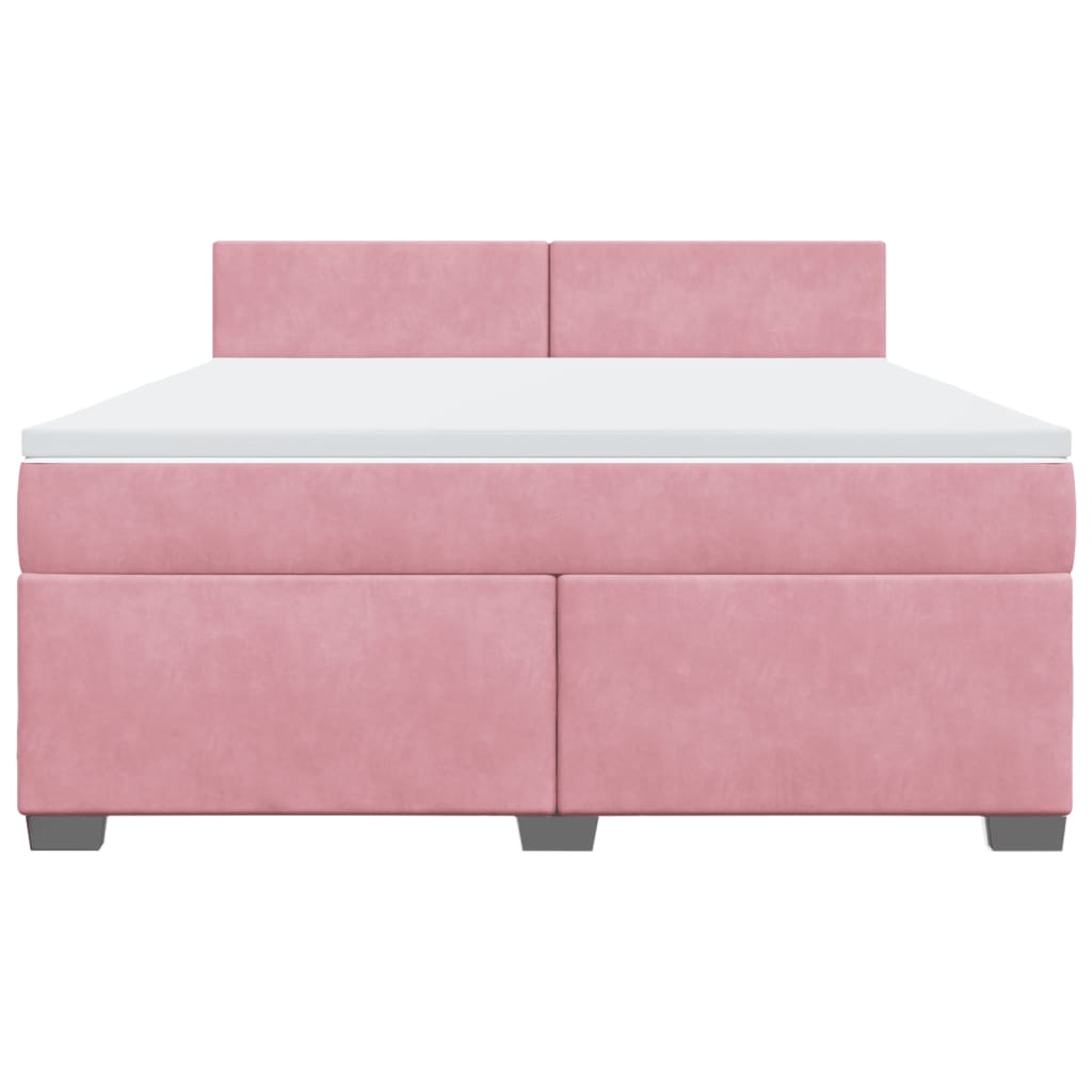 Boxspring met matras fluweel roze 180x200 cm – afbeelding 6