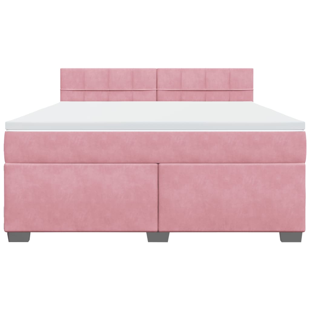 Boxspring met matras fluweel roze 180x200 cm – afbeelding 6