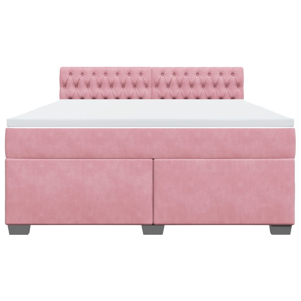 Boxspring met matras fluweel roze 180x200 cm – afbeelding 6