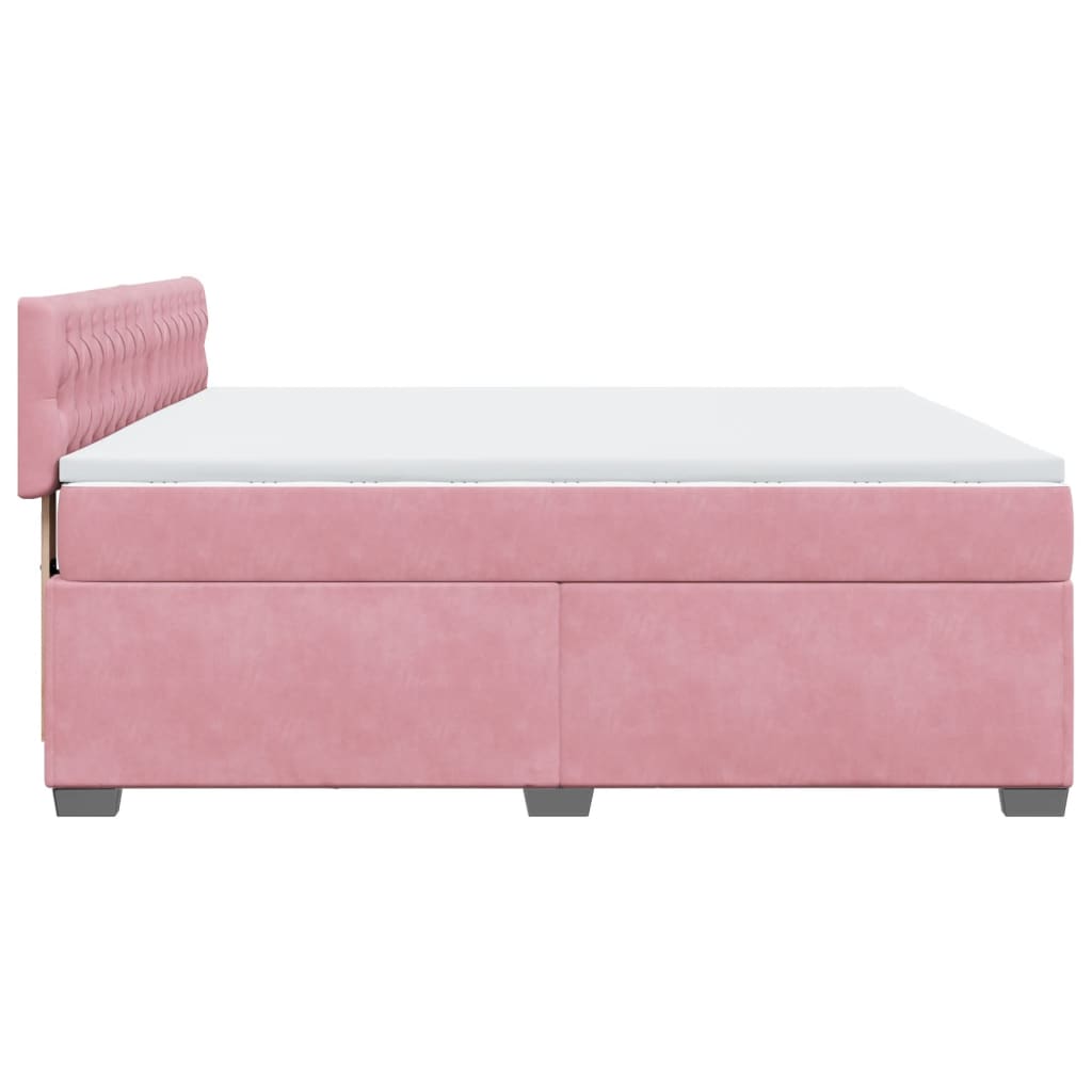 Boxspring met matras fluweel roze 180x200 cm – afbeelding 7