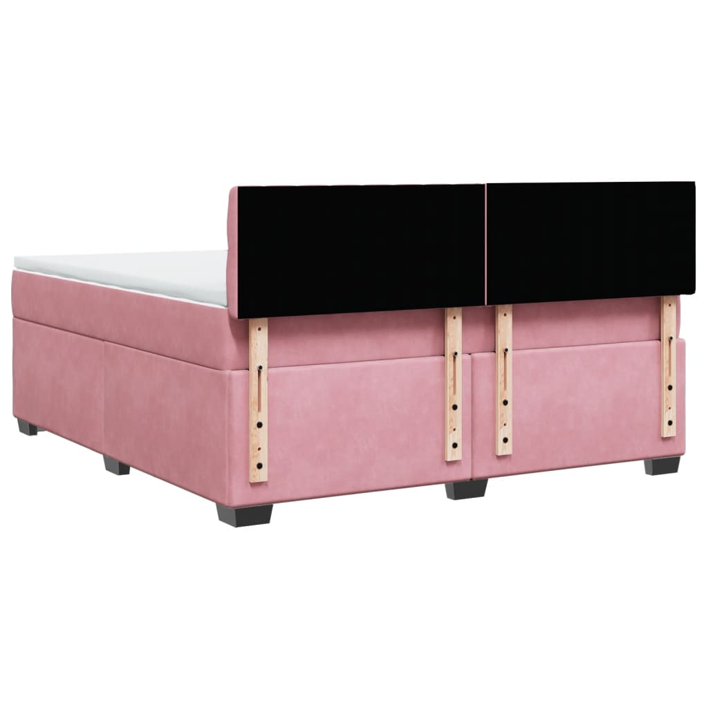 Boxspring met matras fluweel roze 180x200 cm – afbeelding 8