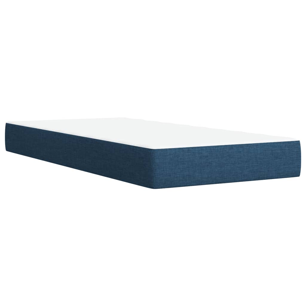 Boxspring met matras stof blauw 90x190 cm – afbeelding 10