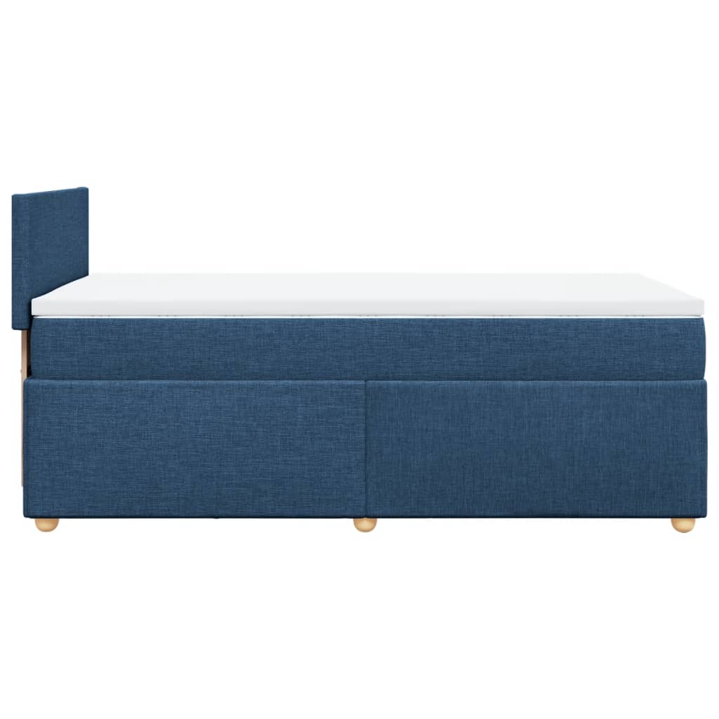 Boxspring met matras stof blauw 90x190 cm – afbeelding 7