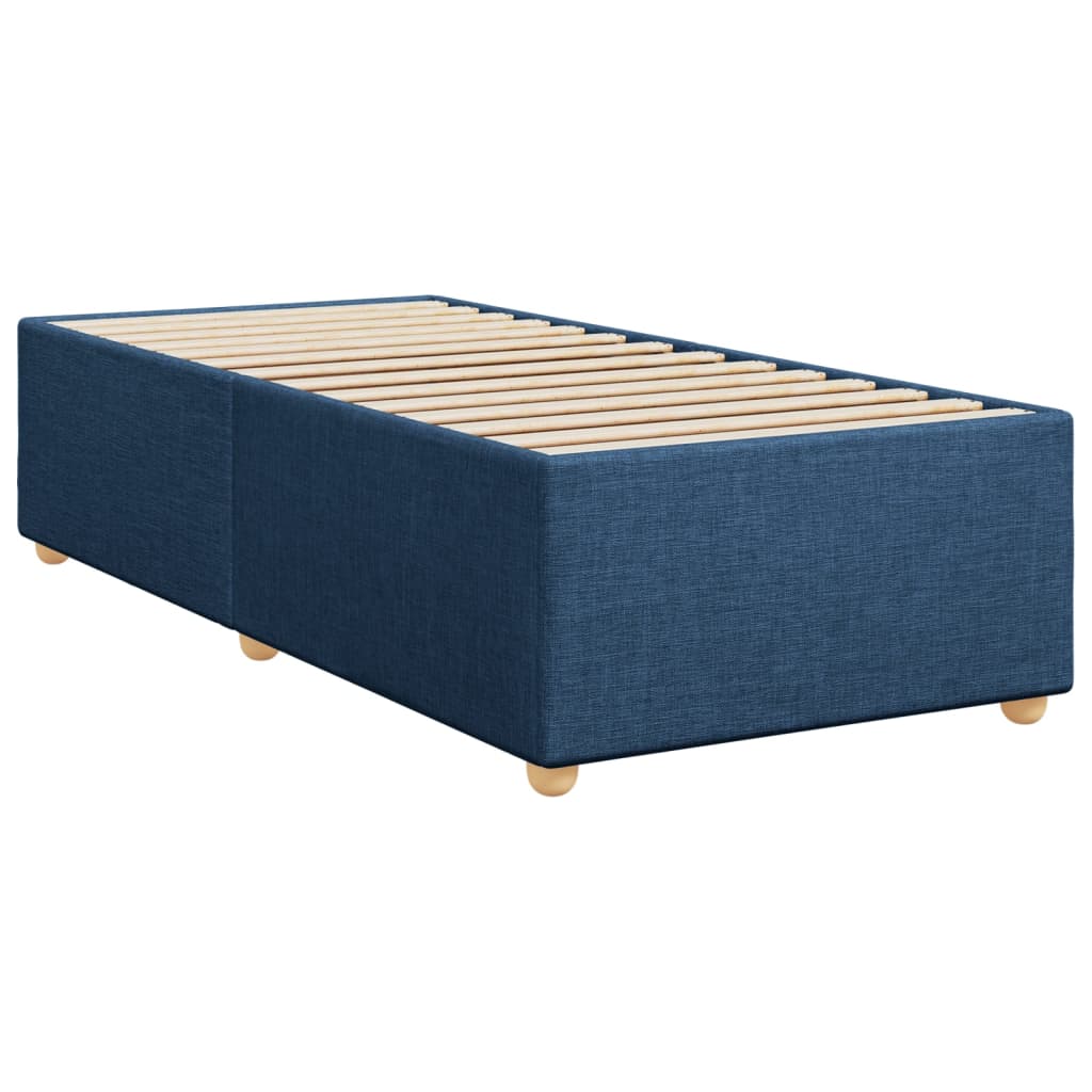 Boxspring met matras stof blauw 90x190 cm – afbeelding 9