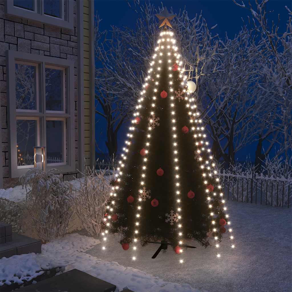 Kerstboomverlichting met 250 LED's koudwit net 250 cm