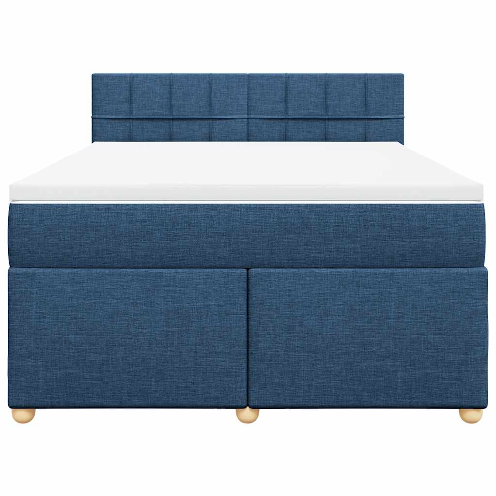 Boxspring met matras stof blauw 140x190 cm – afbeelding 6