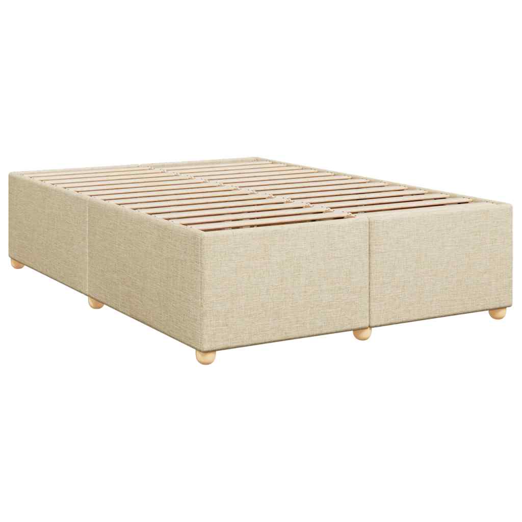 Boxspring met matras stof crèmekleurig 140x190 cm – afbeelding 9