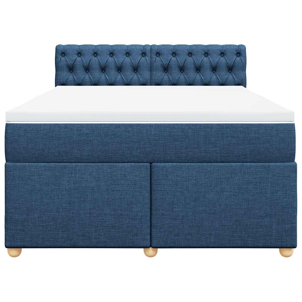 Boxspring met matras stof blauw 140x190 cm – afbeelding 6