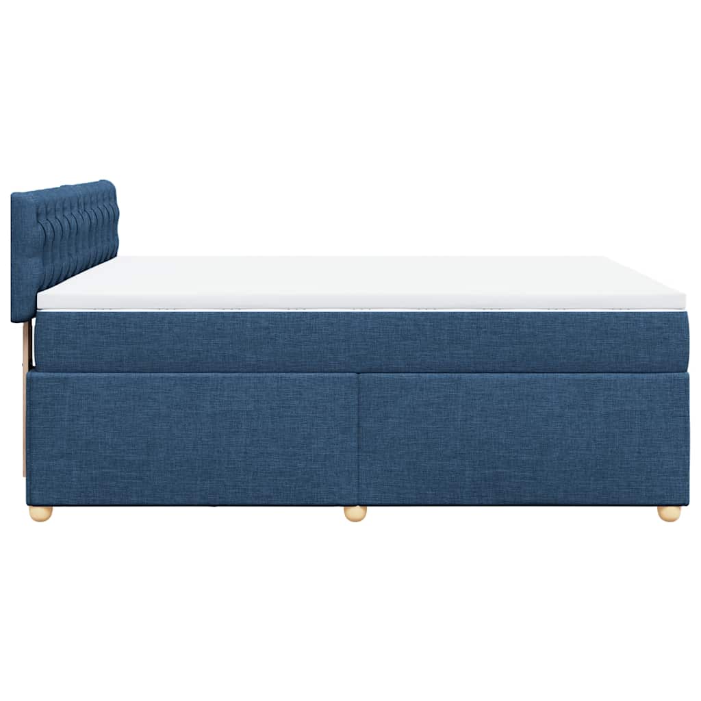 Boxspring met matras stof blauw 140x190 cm – afbeelding 7