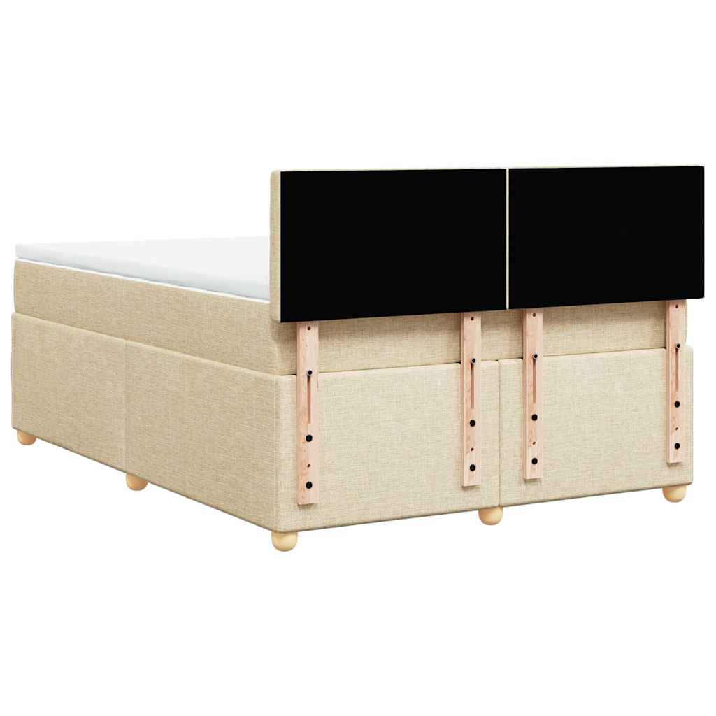 Boxspring met matras stof crèmekleurig 140x190 cm – afbeelding 8