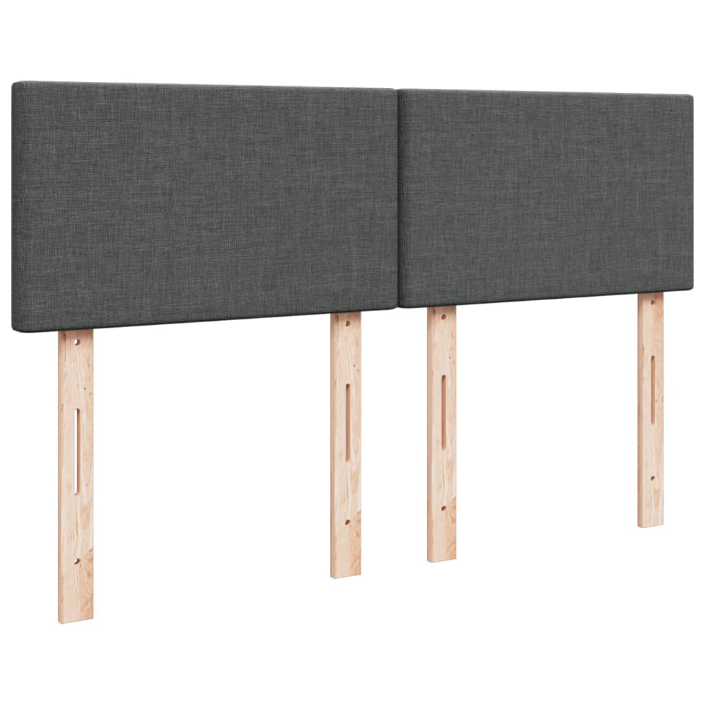 Boxspring met matras stof donkergrijs 140x200 cm – afbeelding 12