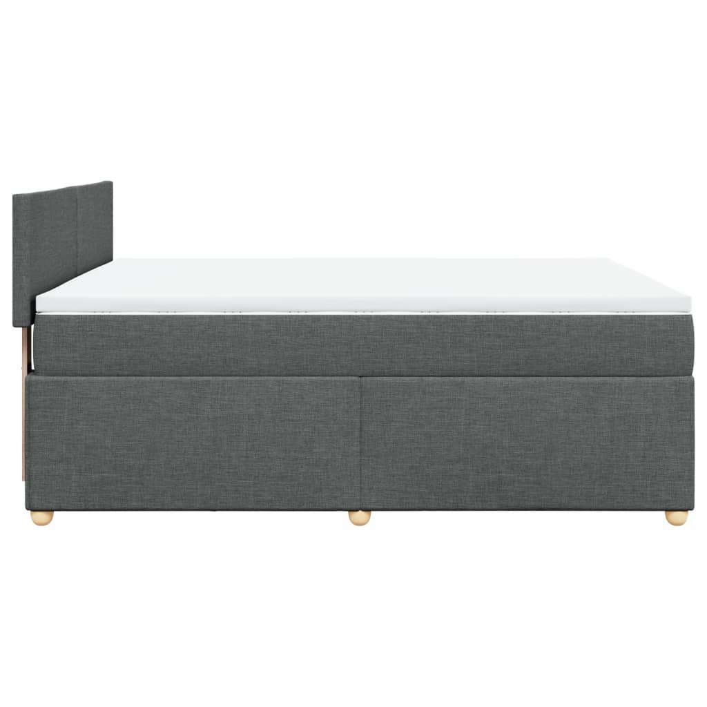 Boxspring met matras stof donkergrijs 140x200 cm – afbeelding 7