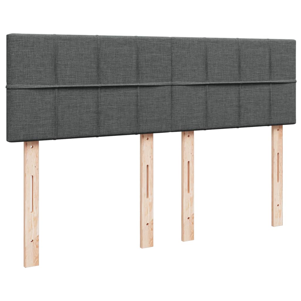 Boxspring met matras stof donkergrijs 140x200 cm – afbeelding 12
