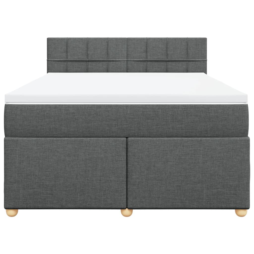 Boxspring met matras stof donkergrijs 140x200 cm – afbeelding 6