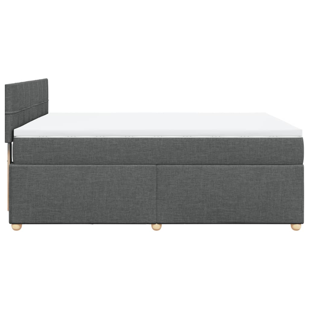 Boxspring met matras stof donkergrijs 140x200 cm – afbeelding 7