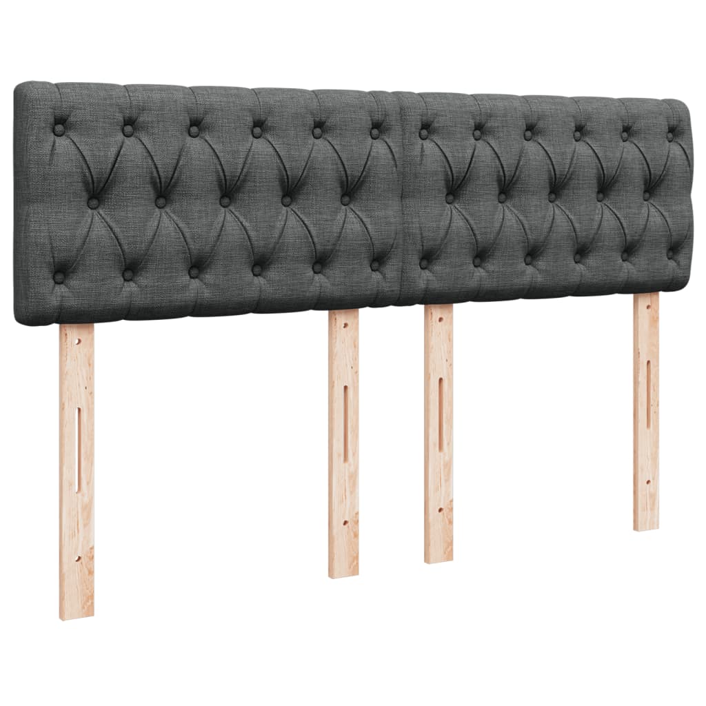 Boxspring met matras stof donkergrijs 140x200 cm – afbeelding 12