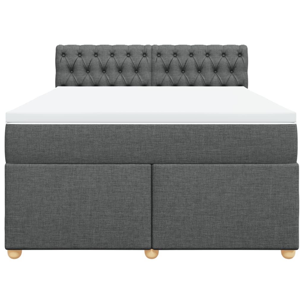 Boxspring met matras stof donkergrijs 140x200 cm – afbeelding 6