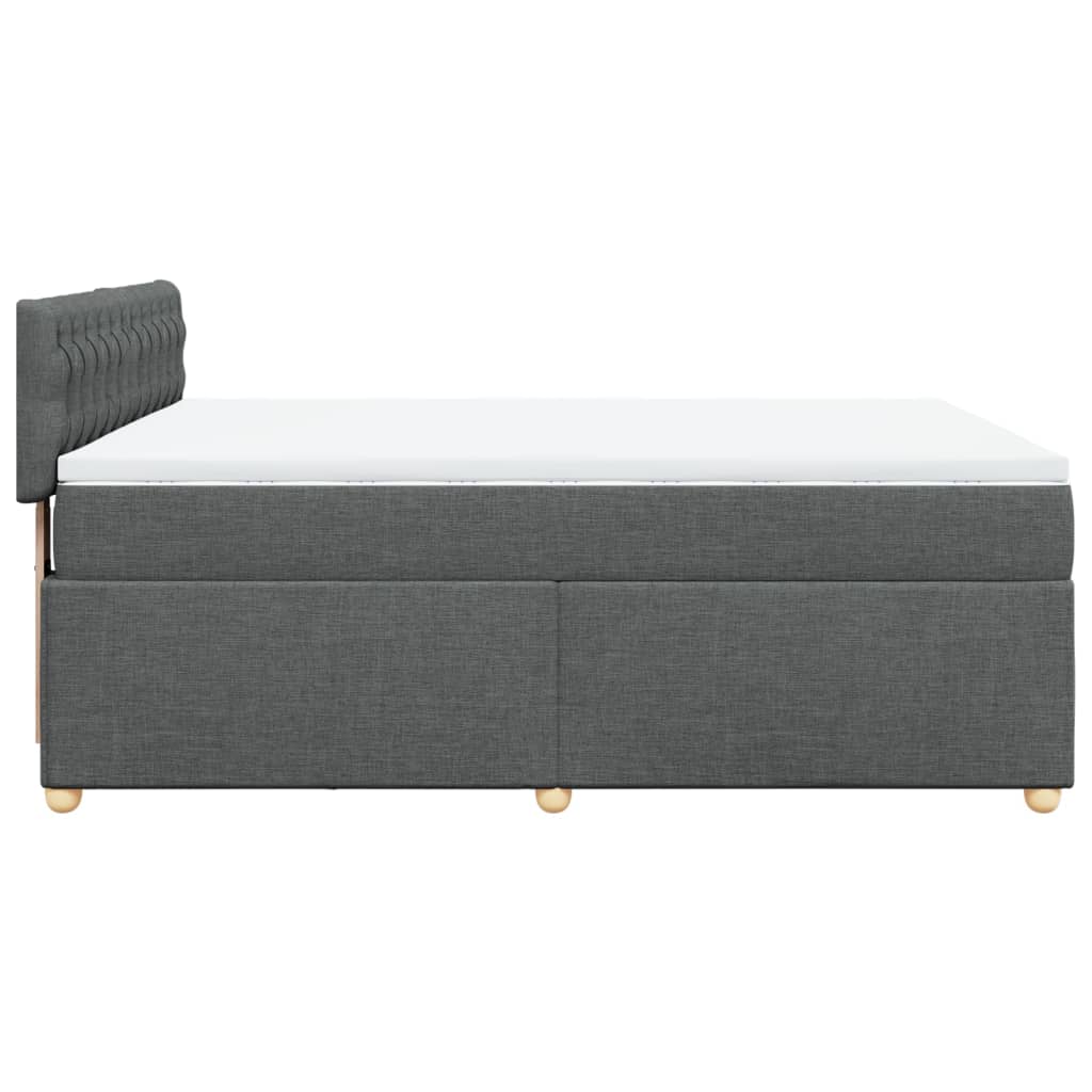 Boxspring met matras stof donkergrijs 140x200 cm – afbeelding 7