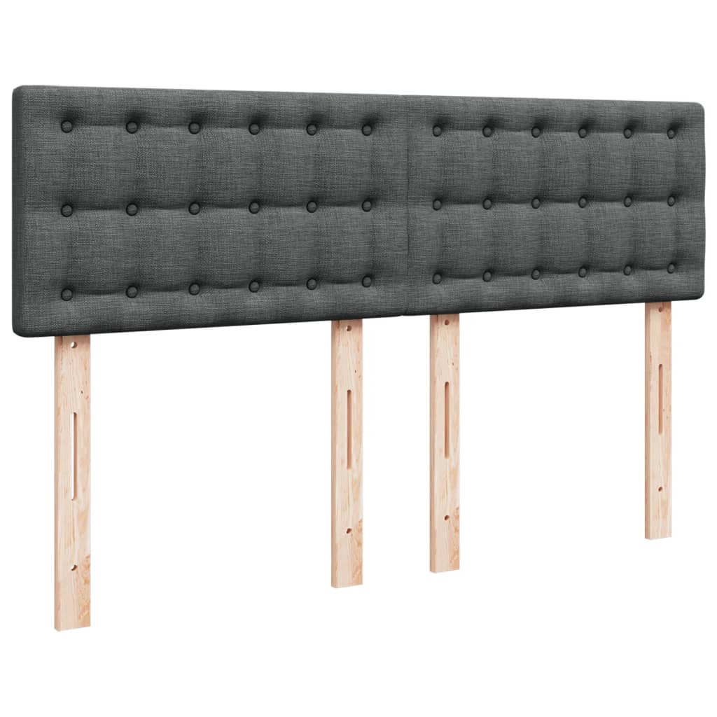 Boxspring met matras stof donkergrijs 140x200 cm – afbeelding 12