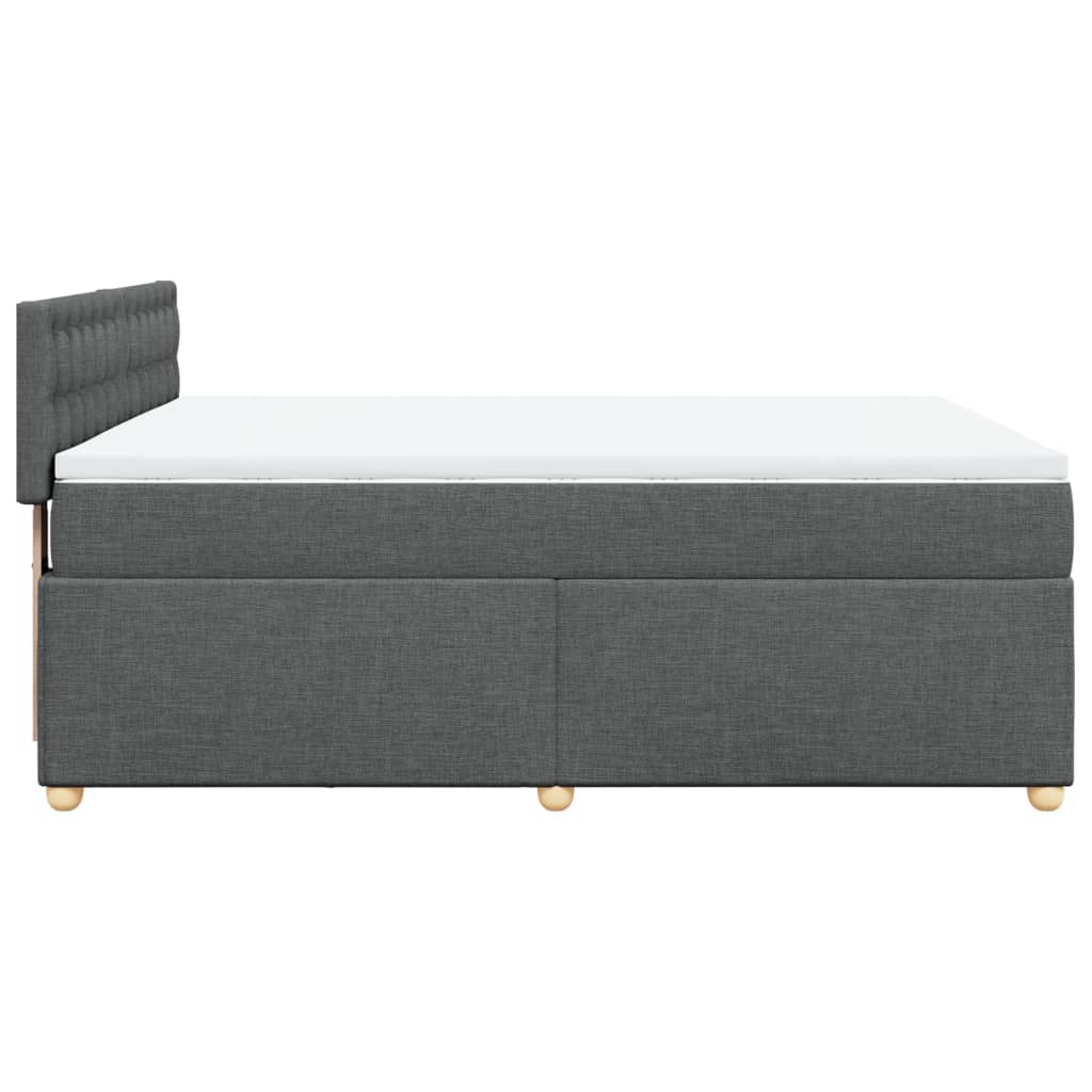 Boxspring met matras stof donkergrijs 140x200 cm – afbeelding 7