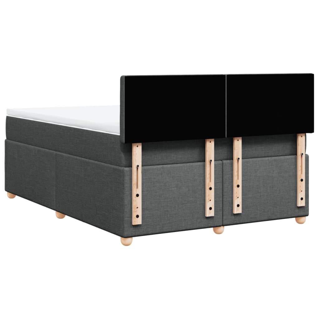 Boxspring met matras stof donkergrijs 140x200 cm – afbeelding 8