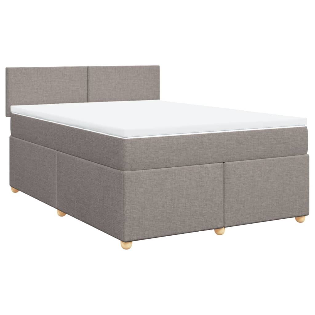 Boxspring met matras stof taupe 160x200 cm – afbeelding 3